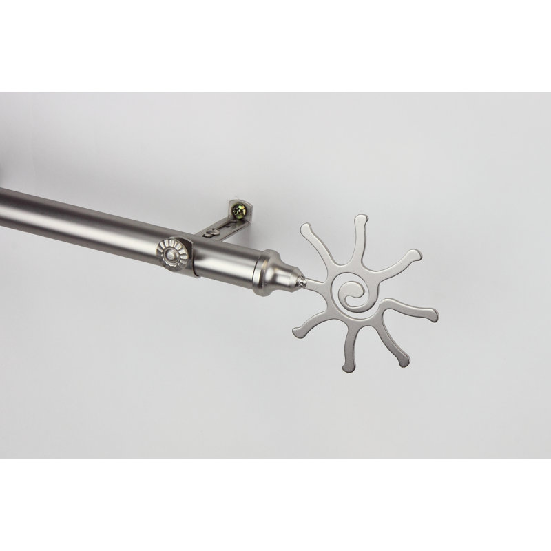 Tringle à rideaux simple Alexys, l 48 po à 84 po, Nickel satiné