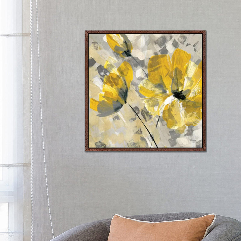 Buttercup II by Katrina Craven - Painting on Canvas, Classic Wood Floater Framed, 66.04 cm H x 66.04 cm W