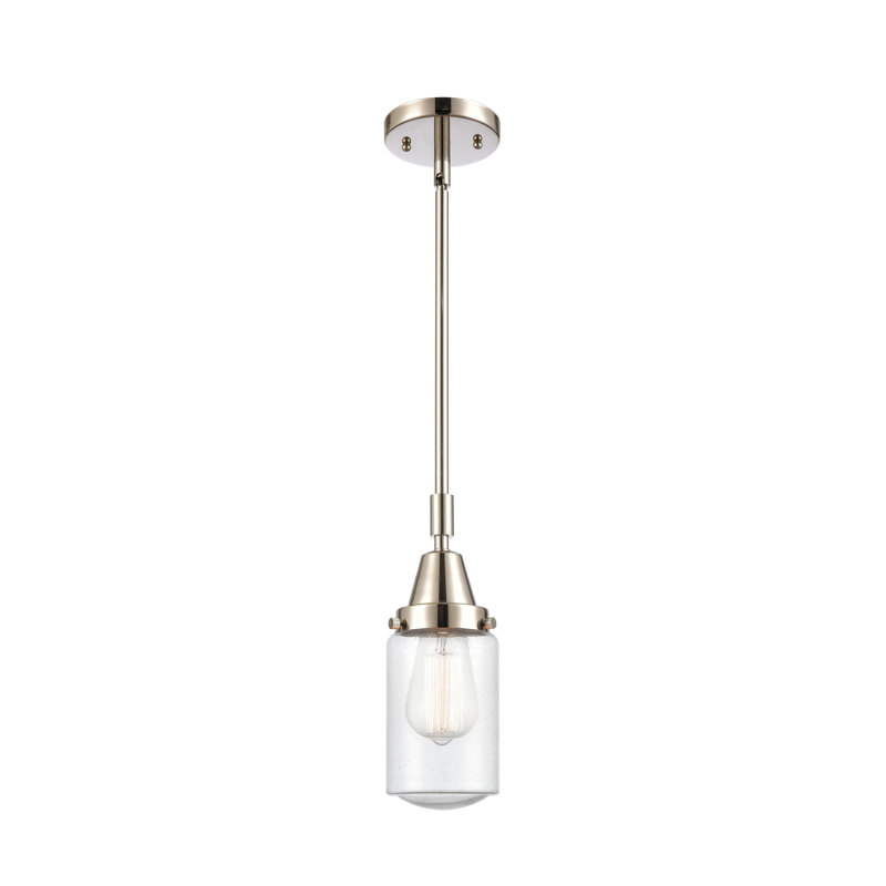 Luminaire suspendu cylindrique à 1 lumière Saroyan, Ampoule non incluse, Nickel poli