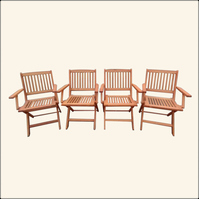 Ensemble de salle à manger pliable pour patio, 4 chaises pliantes, intérieur et extérieur universel