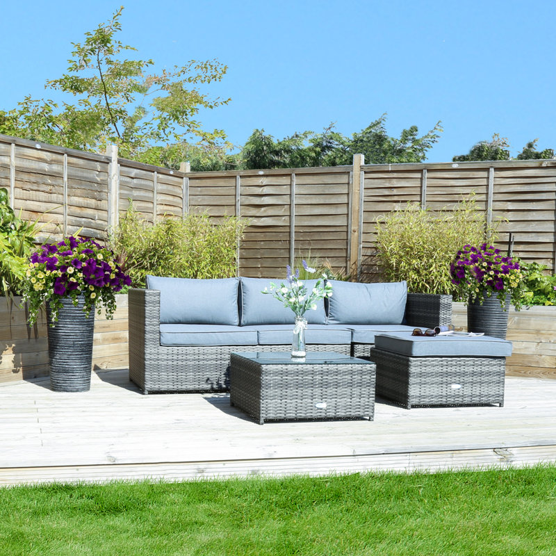 Aviva 4 Seater Rattan Corner Sofa Set