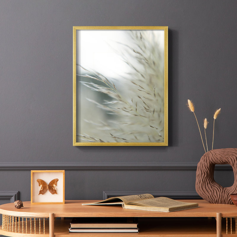«Subtle Graminées II», reproduction encadrée - bois massif, H 10 po x l 8 po