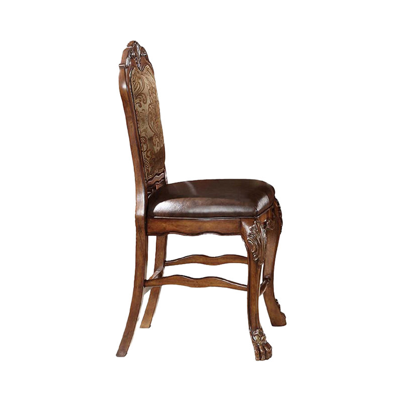 FAUTEUIL DE COMPTOIR DE L 21,4 po (ensemble de 2), cuirette et chêne cerise