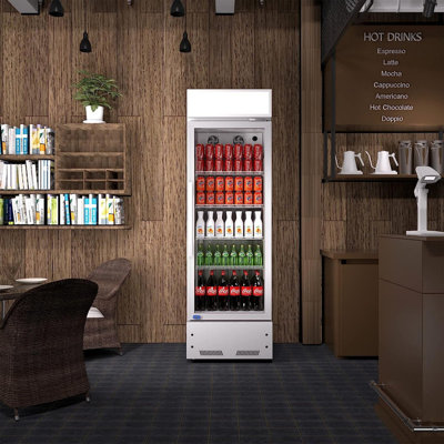 Réfrigérateur à boissons avec porte vitrée 8 pieds cubes avec éclairage DEL pour bars à domicile