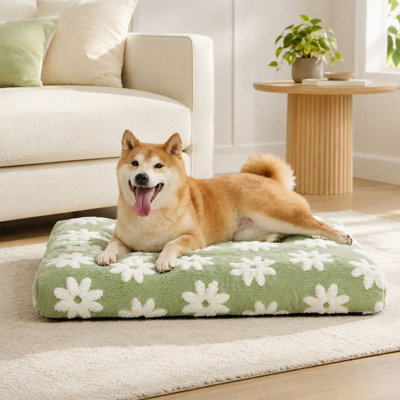 Lit cage pour chien en jacquard moelleux avec housse lavable et rembourrage en mousse