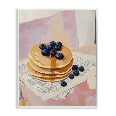 «Blueberry Pancakes» avec sirop, giclée encadrée, design par The Prints Vibe