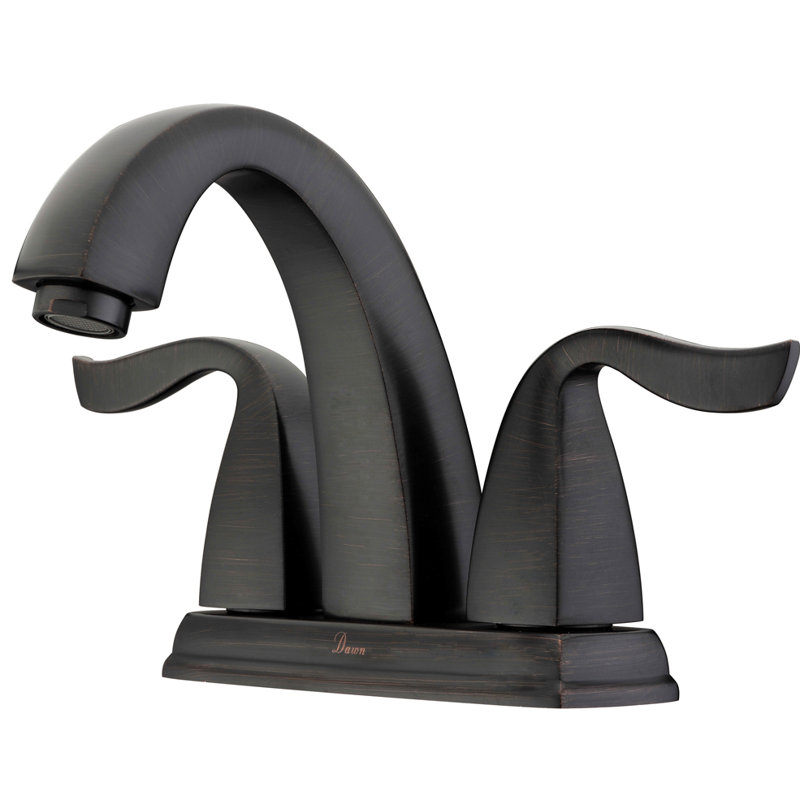 2-handle Bathroom Faucet with Drain Assembly, Dark Brown