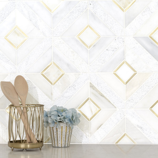 Artemis 12 in. x 12 in. Stone Metal Blend Mosaic Floor and Wall Tile
