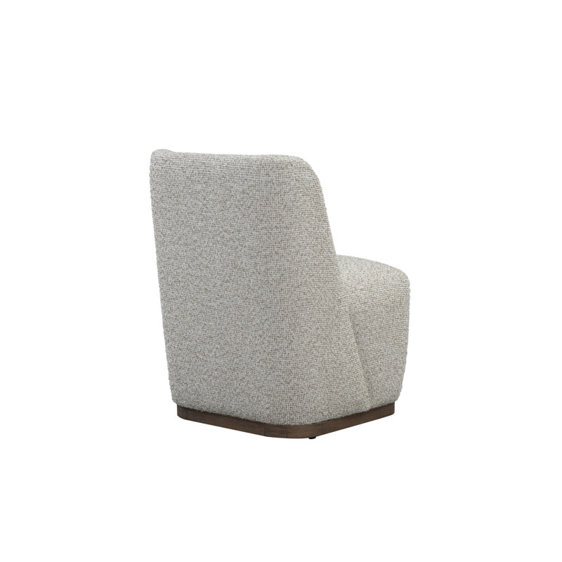 Gracie Upholstred Dining Chairin Peppered Taupe Fabric Modern Mocha Wood Finish