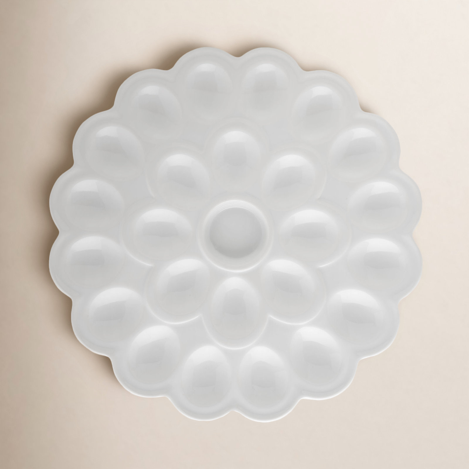 Everyday White Porcelain Egg Platter