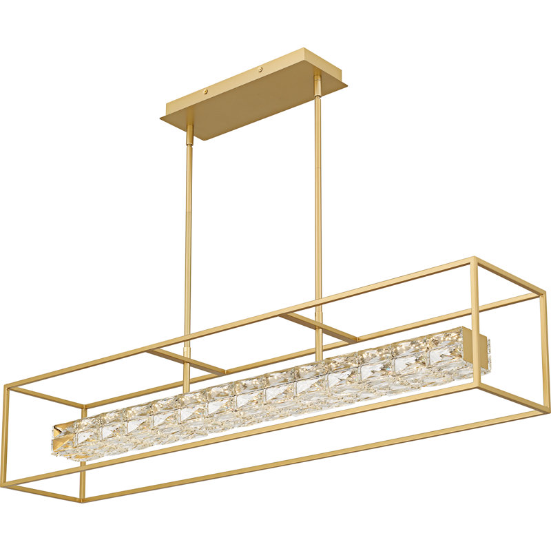 Jadai Integrated LED Soft Linear Chandelier, Gold