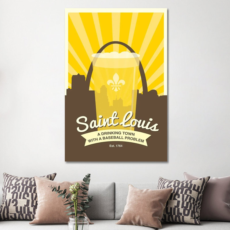 St. Louis - Drinking Town With A Baseball Problem by Benton Park Prints - Wrapped Canvas Gallery-Wrapped Canvas Giclée
