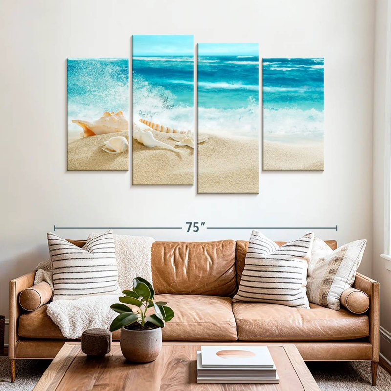 Shells On The Beach, H 42 po x l 68 po