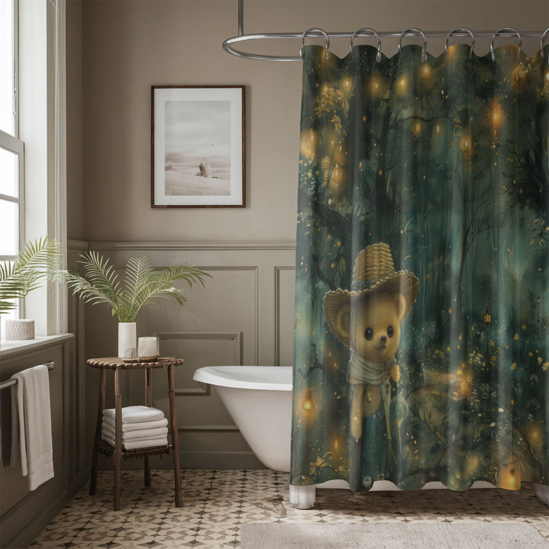 Bear Cuddles - Rideau de douche Premium, H 74 po x l 71 po