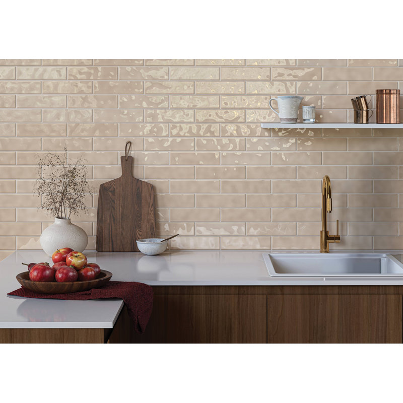 Sail 3" X 10" Ceramic Wall Tile, Bone