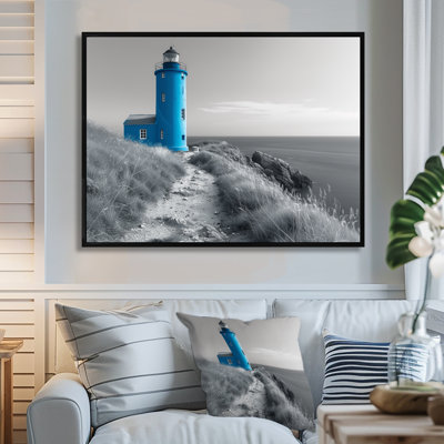 Photo de phare monochrome bleu en hiver IV - décoration murale phares