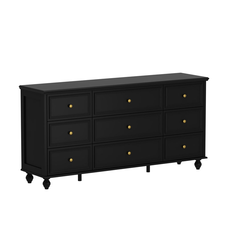 Commode double 9 tiroirs, Noir