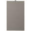 Table d'appoint grise avec tablette inférieure ouverte et pieds rectangulaires