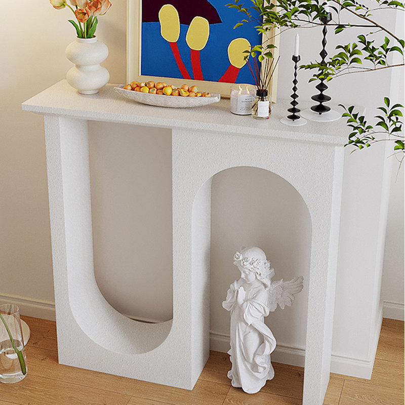 White Manufactured Wood Freestanding Fireplace, White