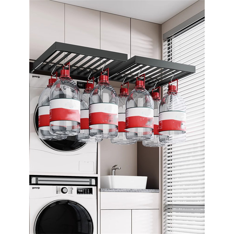 Multi-Functional Retractable Hidden Clothes Rack For Washing Machine, 1.96" H x 28" W x 22.83" D