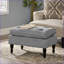 Repose-pieds avec coussin et capitonnage à boutons | Style contemporain | Noir | Bois