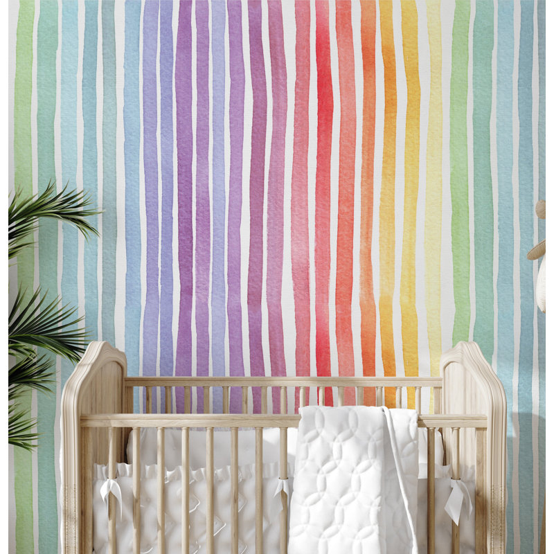Rainbow Striped Wallpaper
