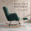 Chaise berçante à bascule Mid-Century moderne avec repose-pieds rétractable et dossier haut, chaise berçante décorative-668570772
