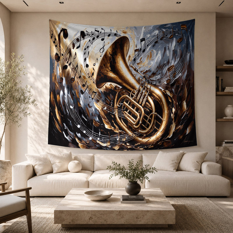 Tapisserie murale «Music Tuba», 26 po x 36 po