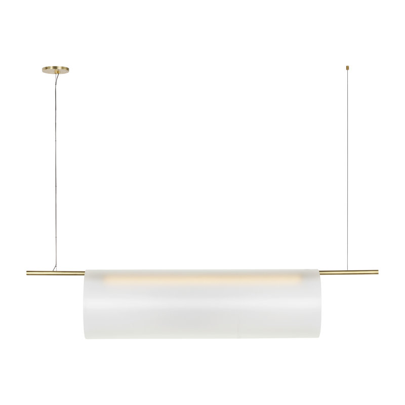 Trace 1 - Light LED Pendant, White/Black, 9.1" H x 72" W x 7.9" D
