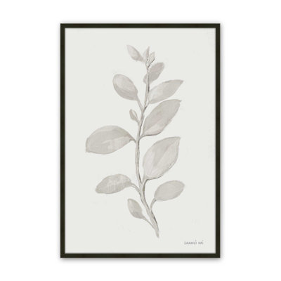 Elegant Grey Leaves II Print