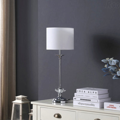 Table Lamp - Chrome Finish, Metal Frame
