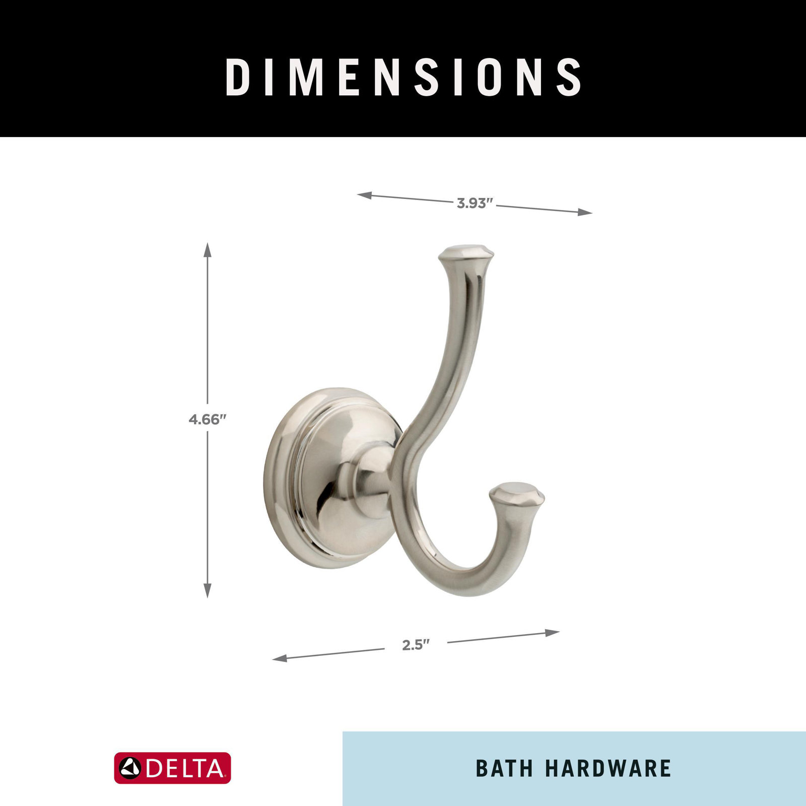 Cassidy™ Wall Mounted Towel Hook, Brilliance Stainless