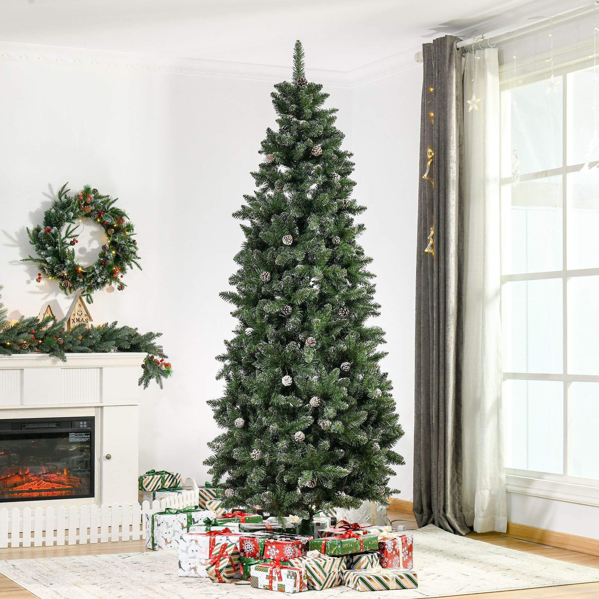 The Holiday Aisle® 7'4" H Slender Green Pine Cashmere Christmas Tree ...