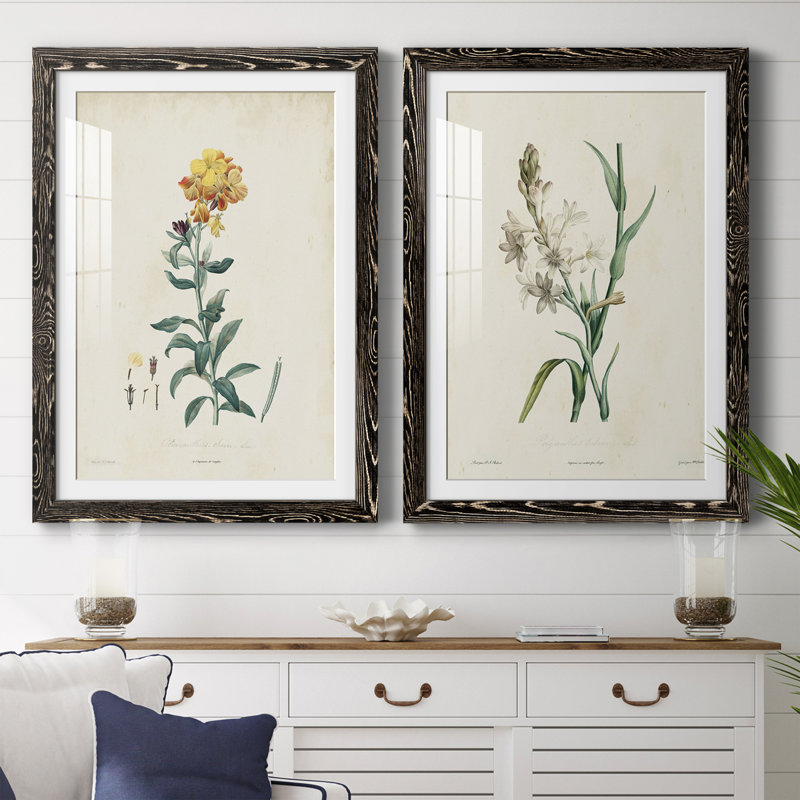 Cadre traditionnel traditionnel Premium Botanical III - prêt à être suspendu, Noir, H 43,5 po x l 31,5 po x P 1 po