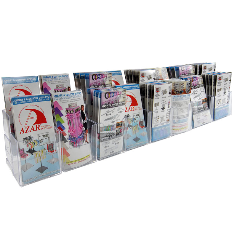 Two-Tiered Tri-Fold Brochure Counter Display (16 Pockets)