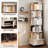 6 Tier Rotating Bookshelf, 360° Display Round Spinning Bookshelf with Wheels and Drawer, Space-Saving, Small Space Rotating Bookshelf Tower for Bedroom, Living Room, Home, Office-917310343