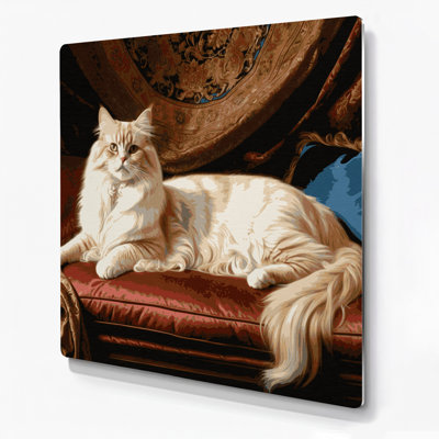 Chats, art perse brun en métal