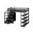Full Size Metal Loft Bed With Shelves, Cabinets And Wardrobe