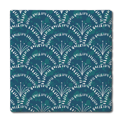 Shell Sketch Single Tumbled Tile Coaster