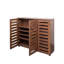 Armoire à chaussures à 5 niveaux en noyer avec tablettes réglables - Range-chaussures en bois avec portes à persiennes pour entrée, couloir, chambre à coucher