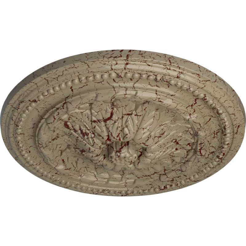 Médaillon Endurathane Wigan pour plafond, DO 16 po x P 2 1/4 po, Désert de Gobi craquelé