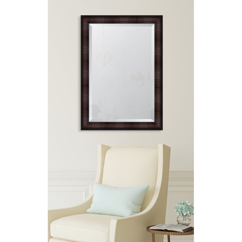 Miroir mural à cadre en résine, Noyer, H 42 po x l 30 po