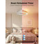 Ventilateur de plafond intelligent de 20 po avec lumière Lumary, éclairage à arc-en-ciel RVBI avec projection de plumes, plafonnier encastré / plafonnier bas ou haut, lumière de ventilateur moderne sans lame pour chambre à coucher