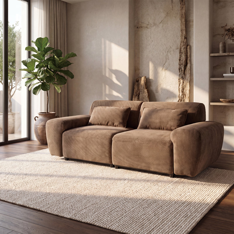 Canapé modulaire à assise profonde modulaire, Varnam, Brown