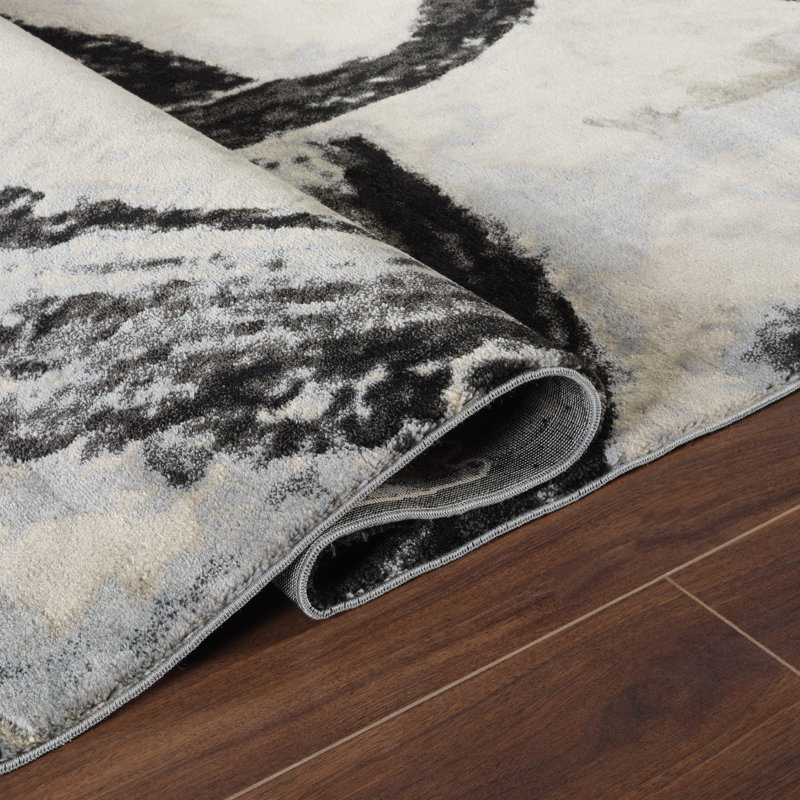 Damian Black/Grey Rug, Runner 2'2" x 6'