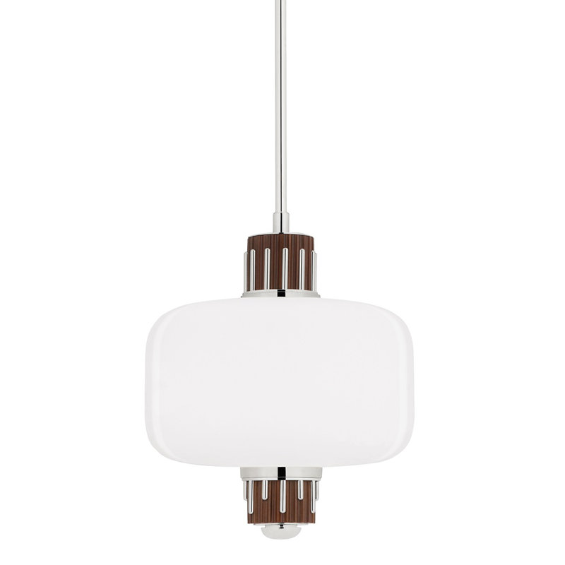 Luminaire suspendu en pot 1 lumière Peekskill, Nickel poli