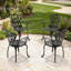 Ensemble de chaises de patio 4 pièces en fonte d'aluminium avec une conception sculptée exquise, des coussins confortables et résistants aux intempéries