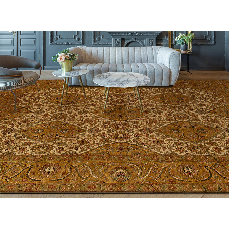 Tapis rectangulaire en laine noué à la main