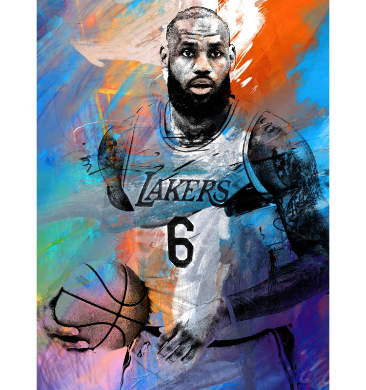 " Lebron James " by Stephen Chambers, 24" H x 20" W x 1.5" D