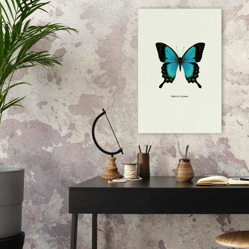 Papillon bleu - Art avec papillons, H 24 po x l 16 po